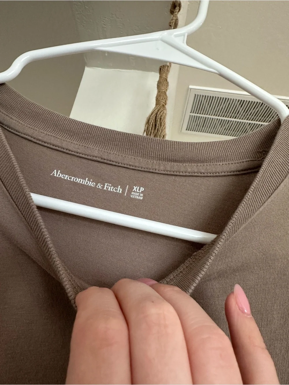 Abercrombie & Fitch Taupe Short-Sleeve Maxi Dress